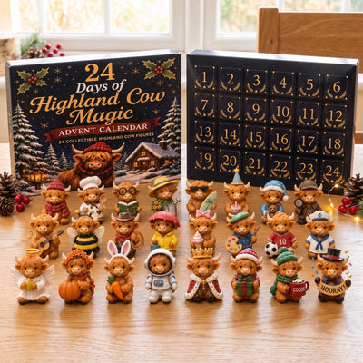 Highland Cow Advent Calendar 2026 | 24 Collectible Highland Cow Figures