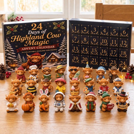 Highland Cow Advent Calendar 2026 | 24 Collectible Highland Cow Figures