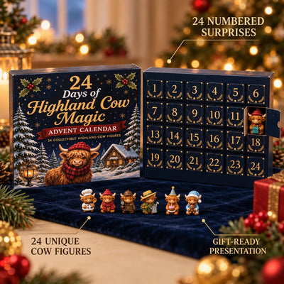 Highland Cow Advent Calendar 2026 | 24 Collectible Highland Cow Figures