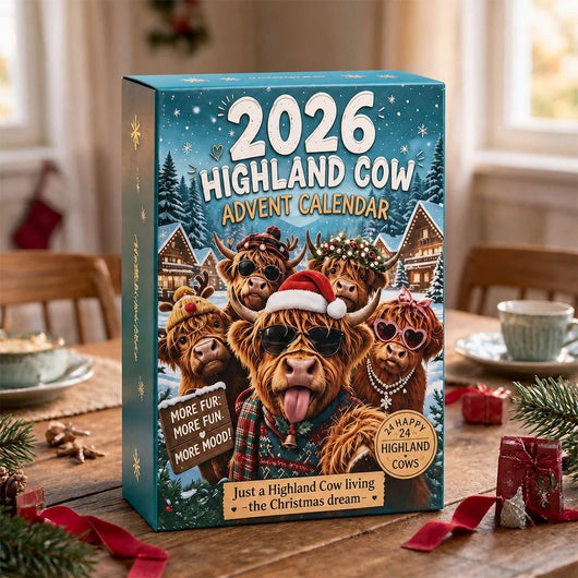 2026 Highland Cow Christmas Advent Calendar | 24 Funny Highland Cow Figures