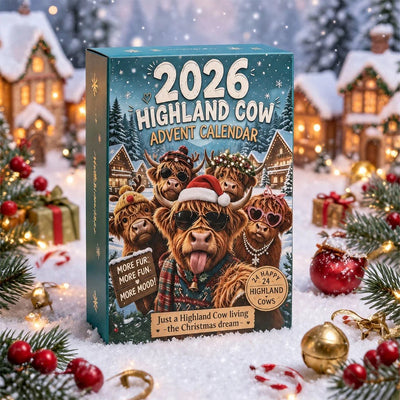 2026 Highland Cow Christmas Advent Calendar | 24 Funny Highland Cow Figures