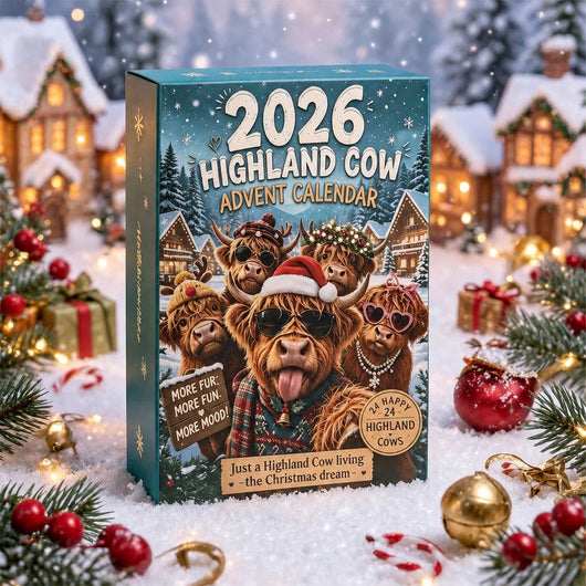 2026 Highland Cow Christmas Advent Calendar | 24 Funny Highland Cow Figures