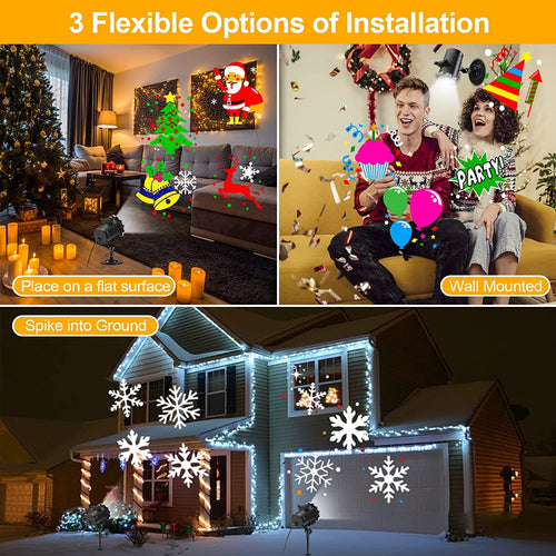 Halloween Projector Lights Outdoor with 12 Slides | Christmas Projector Lights, LED Holiday Projector with Remote and Timer