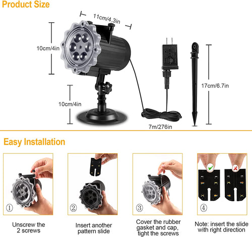 Halloween Projector Lights Outdoor with 12 Slides | Christmas Projector Lights, LED Holiday Projector with Remote and Timer