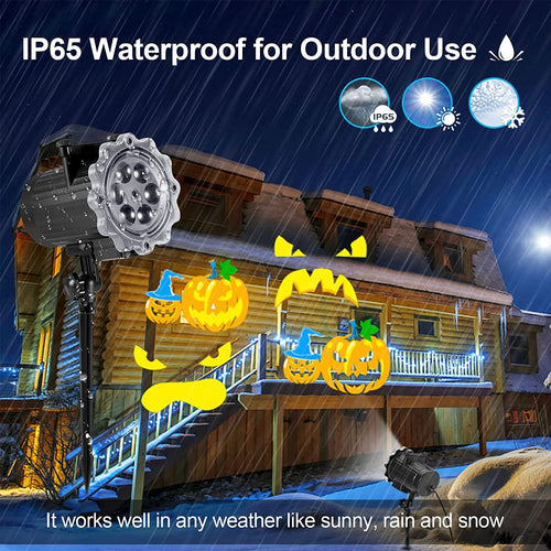 Halloween Projector Lights Outdoor with 12 Slides | Christmas Projector Lights, LED Holiday Projector with Remote and Timer