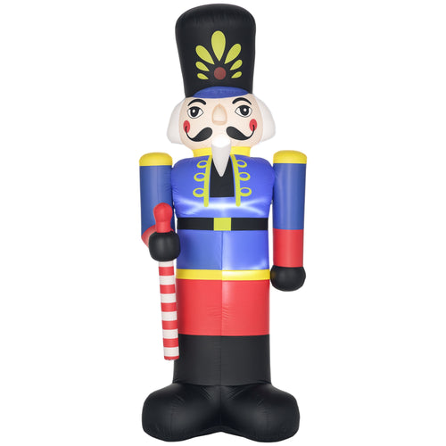 8 ft Christmas Inflatable Nutcracker Soldier with LED Lights | Christmas Inflatables Outdoor, Blow Up Yard Decoration