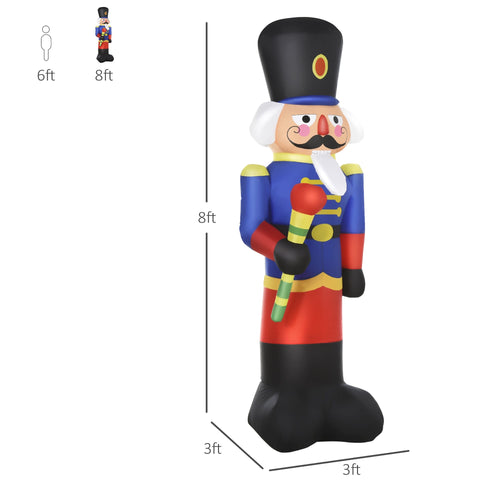 8 ft Christmas Inflatable Nutcracker Soldier with LED Lights | Christmas Inflatables Outdoor, Blow Up Yard Decoration