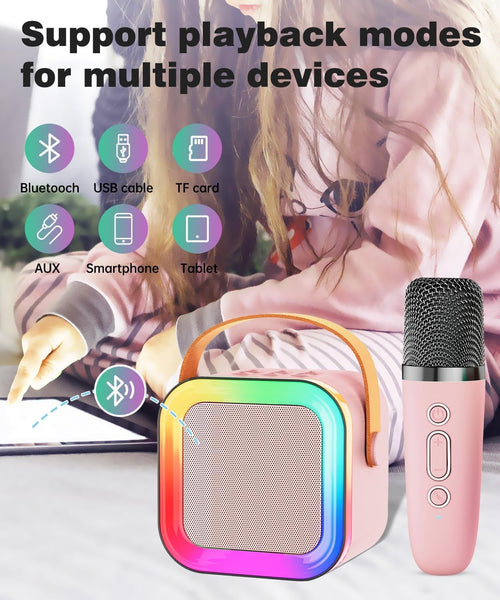 Kids Karaoke Machine with 2 Wireless Microphones | Karaoke Machine, Bluetooth Karaoke Speaker, Mini Karaoke