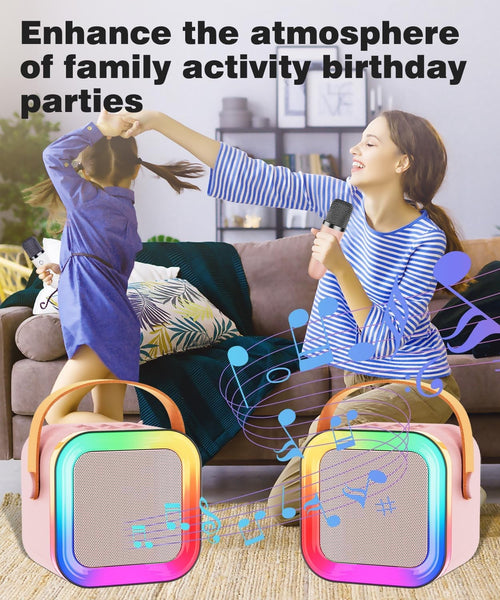 Kids Karaoke Machine with 2 Wireless Microphones | Karaoke Machine, Bluetooth Karaoke Speaker, Mini Karaoke