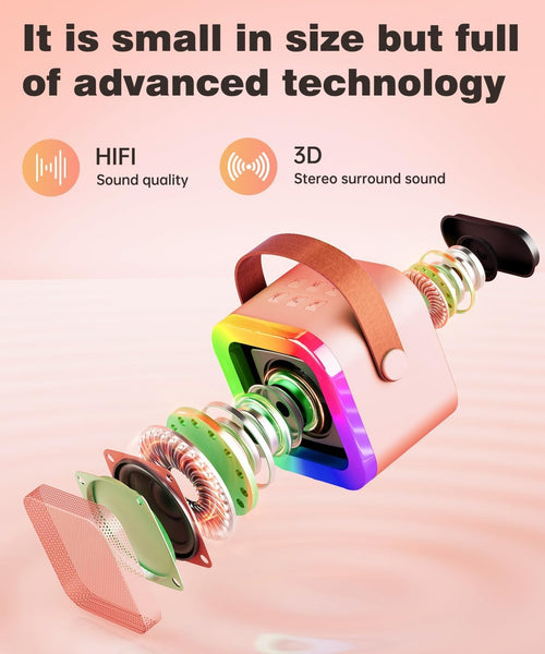Kids Karaoke Machine with 2 Wireless Microphones | Karaoke Machine, Bluetooth Karaoke Speaker, Mini Karaoke