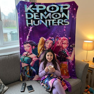 K-Pop Demon Hunters Blanket | Giant 150 x 200 cm Fleece Throw