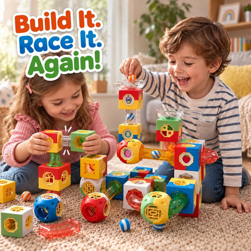 Marble Run Building Blocks Set | Marble Run for Kids, STEM Building Toy, Marble Track