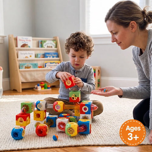 Marble Run Building Blocks Set | Marble Run for Kids, STEM Building Toy, Marble Track