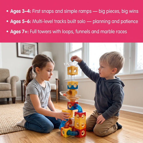 Marble Run Building Blocks Set | Marble Run for Kids, STEM Building Toy, Marble Track