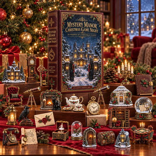 Mystery Manor Christmas Game Night Advent Calendar 2026 | 24 Nights of Christmas Clues