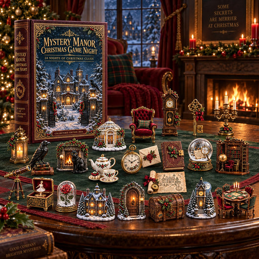 Mystery Manor Christmas Game Night Advent Calendar 2026 | 24 Nights of Christmas Clues