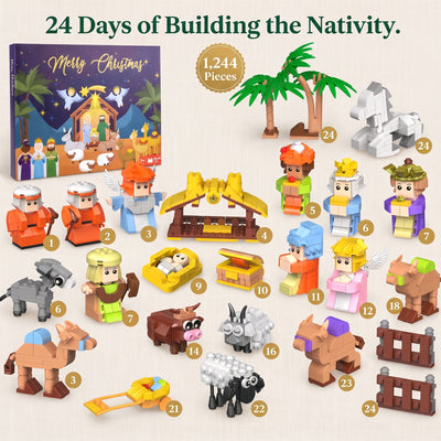 Nativity Building Block Advent Calendar 2026 | Build the Christmas Story in 24 Days