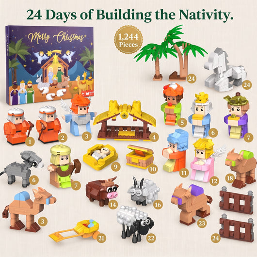 Nativity Building Block Advent Calendar 2026 | Build the Christmas Story in 24 Days