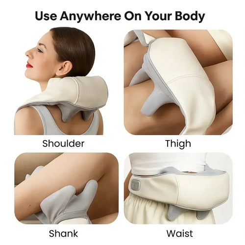 Neck Massager with Heat | Cordless Shiatsu Neck and Shoulder Massager with Deep Kneading