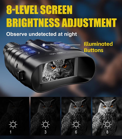 Night Vision Binoculars 4K | Digital Infrared Night Vision Goggles with 3 Inch Screen and Recording