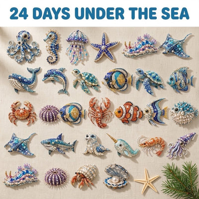 Ocean Pearl Creature Advent Calendar 2026 | 24 Jewelled Sea Creature Ornaments