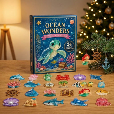 Ocean Wonders Advent Calendar 2026 | 24 Sea Life Acrylic Ornaments