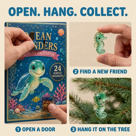 Ocean Wonders Advent Calendar 2026 | 24 Sea Life Acrylic Ornaments