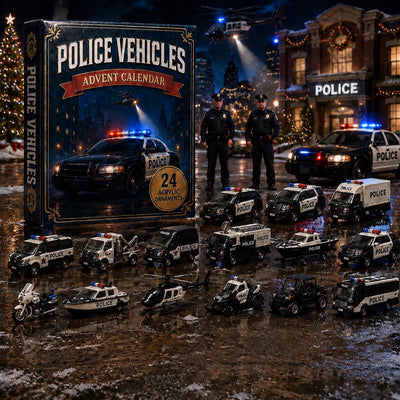 Police Vehicles Advent Calendar 2026 | 24 Police Car Acrylic Ornaments