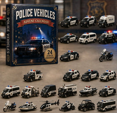 Police Vehicles Advent Calendar 2026 | 24 Police Car Acrylic Ornaments