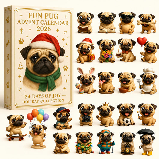 Pug Advent Calendar 2026 | 24 Pug Figures