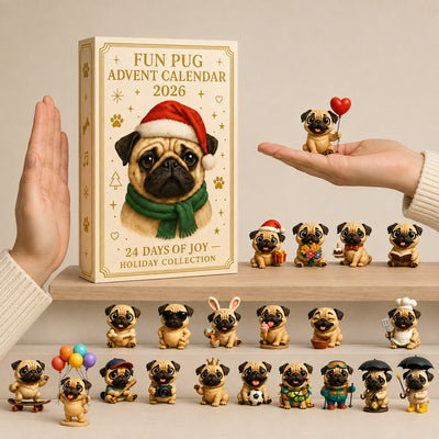 Pug Advent Calendar 2026 | 24 Pug Figures