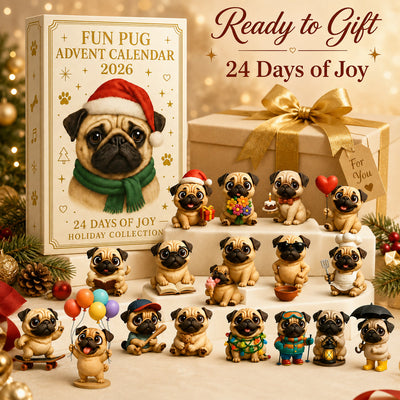 Pug Advent Calendar 2026 | 24 Pug Figures