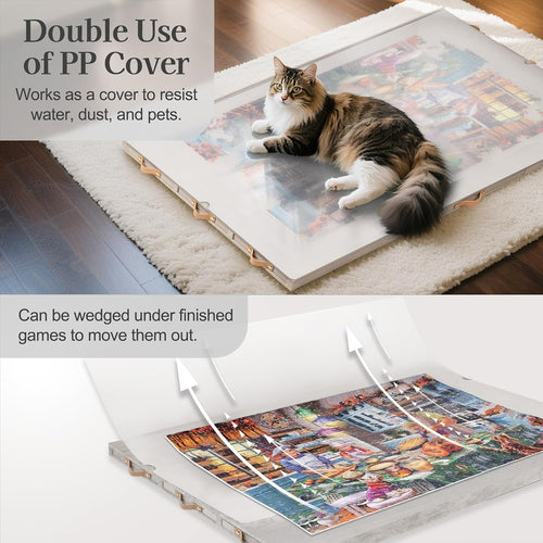 Puzzle Table with 6 Drawers, Cover and Tilting Stand | 1500 Piece Puzzle Board, Jigsaw Puzzle Table for Adults