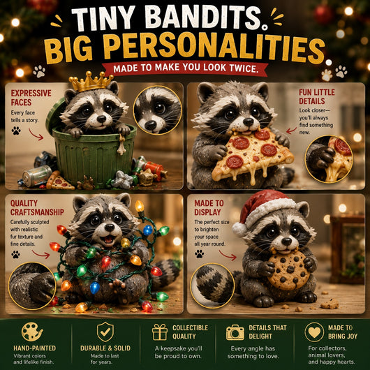 Raccoon Advent Calendar 2026 | 24 Backyard Bandits Raccoon Figures