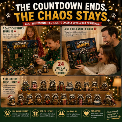 Raccoon Advent Calendar 2026 | 24 Backyard Bandits Raccoon Figures