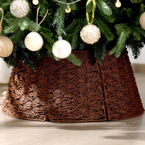 Christmas Tree Collar in Woven Rattan | Wicker Tree Skirt, Christmas Tree Stand Cover, Tree Basket