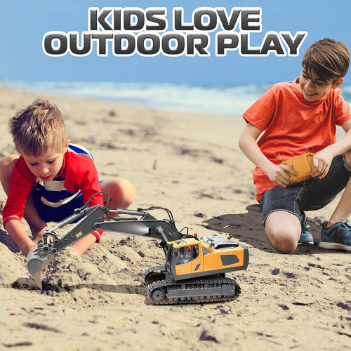 11-Channel RC Excavator with Metal Bucket | RC Excavator, Remote Control Excavator, Construction Toy for Kids