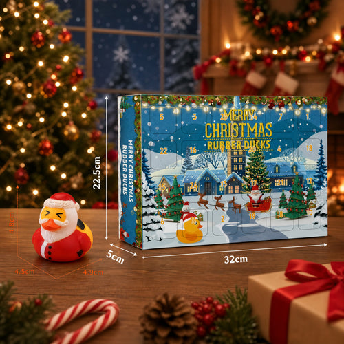 Rubber Duck Advent Calendar 2026 | 24 Christmas Rubber Ducks, Yellow or Pink
