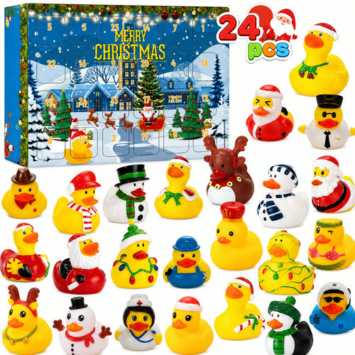 Rubber Duck Advent Calendar 2026 | 24 Christmas Rubber Ducks, Yellow or Pink