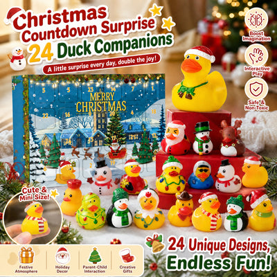 Family opening the rubber duck advent calendar