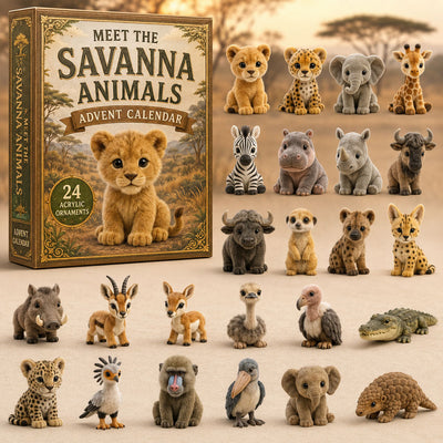 Savanna Animals Advent Calendar 2026 | 24 Savanna Animal Ornaments