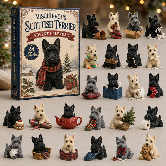 Scottish Terrier Advent Calendar 2026 | 24 Scottie Ornaments