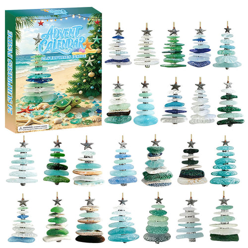 Sea Glass Christmas Tree Advent Calendar 2026 | 24 Sea Glass Tree Ornaments