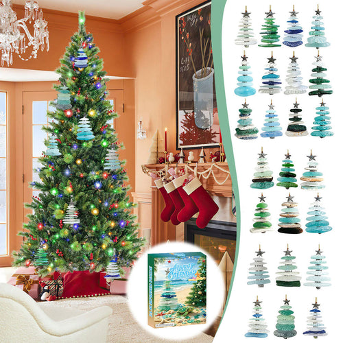 Sea Glass Christmas Tree Advent Calendar 2026 | 24 Sea Glass Tree Ornaments