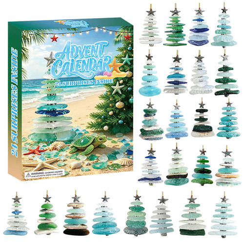Sea Glass Christmas Tree Advent Calendar 2026 | 24 Sea Glass Tree Ornaments
