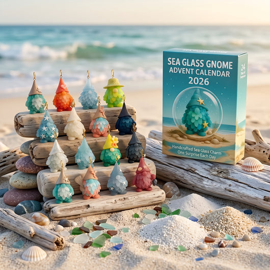 Sea Glass Gnome Advent Calendar 2026 | 24 Sea Glass Gnome Ornaments