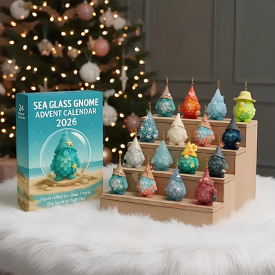 Sea Glass Gnome Advent Calendar 2026 | 24 Sea Glass Gnome Ornaments