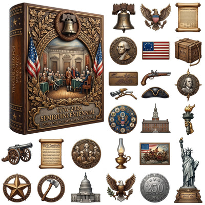 1776-2026 Semiquincentennial Advent Calendar | America 250 Independence Day Countdown, 24 History Keepsakes