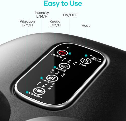 Foot Massager with Heat | Shiatsu Foot Massager Machine with Kneading and Air Compression