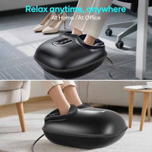 Foot Massager with Heat | Shiatsu Foot Massager Machine with Kneading and Air Compression
